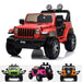 licensed kids 12v jeep wrangler rubicon ride on car jeep with parental remote control red Red 2wd