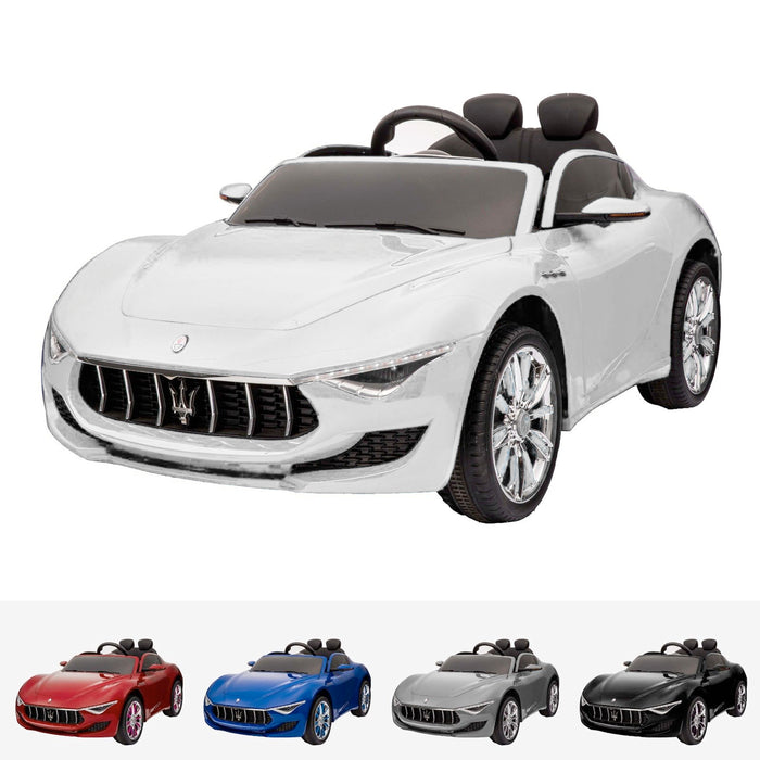 maserati alfieri licensed 12v battery electric ride on car with remote white2 White kids licensed maserati alfieri 12v electric motor battery operated ride on car 2