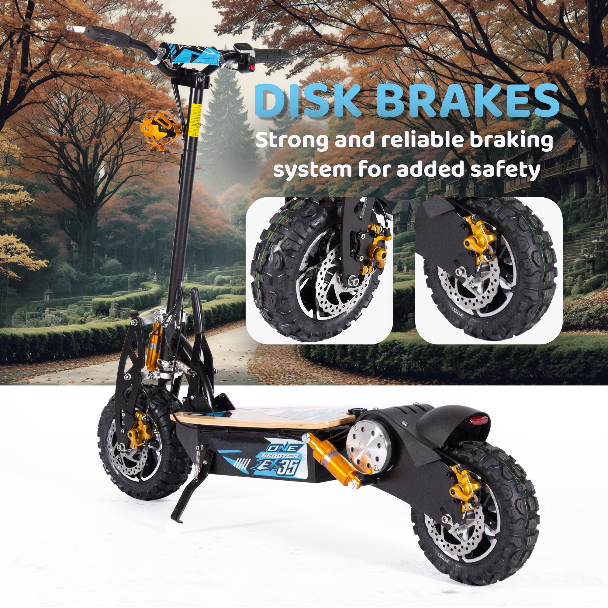 Off Road Adult Electric Scooter 1000W - 48v 12Ah