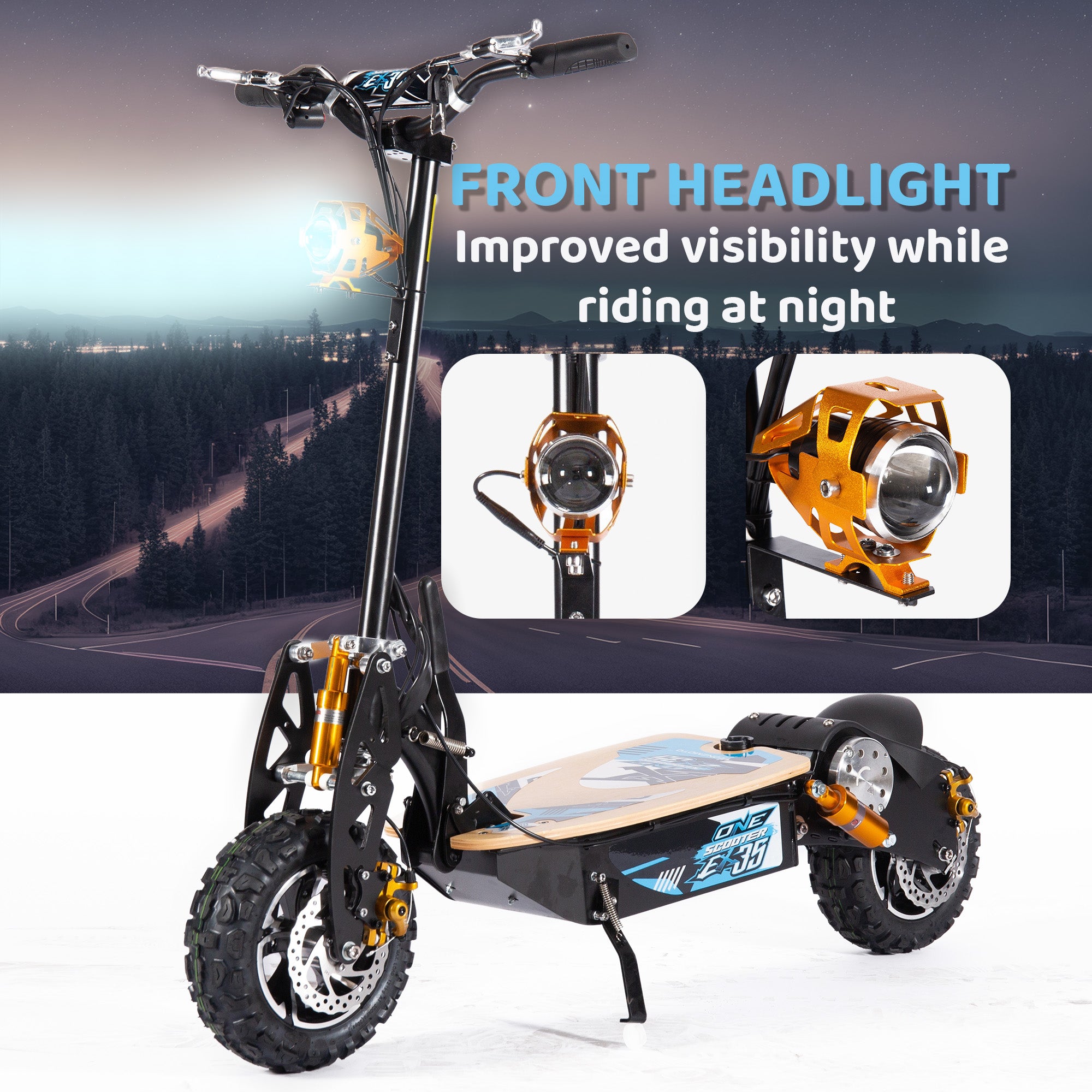 Off Road Adult Electric Scooter 1000W - 48v 12Ah