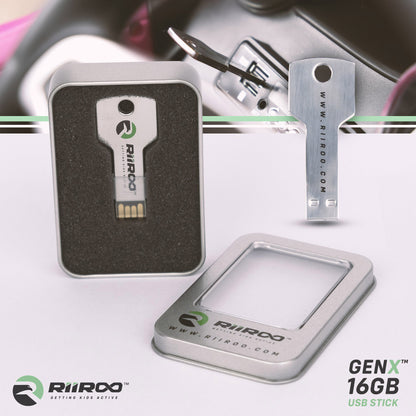 RiiRoo™ GenX™ 16GB Ride on Car Key Shaped USB Stick - 16GB