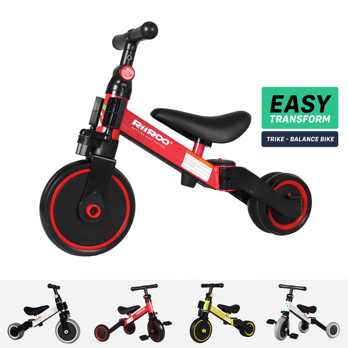 riiroo three in one trike red balance 3 1 kids tricycles wheel toddler bike adjustable seat