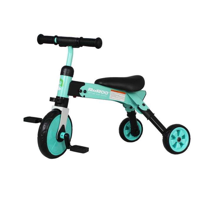 riiroo two in one trike green 2 1 kids tricycles toddler bike 3 wheels folding 4 years old