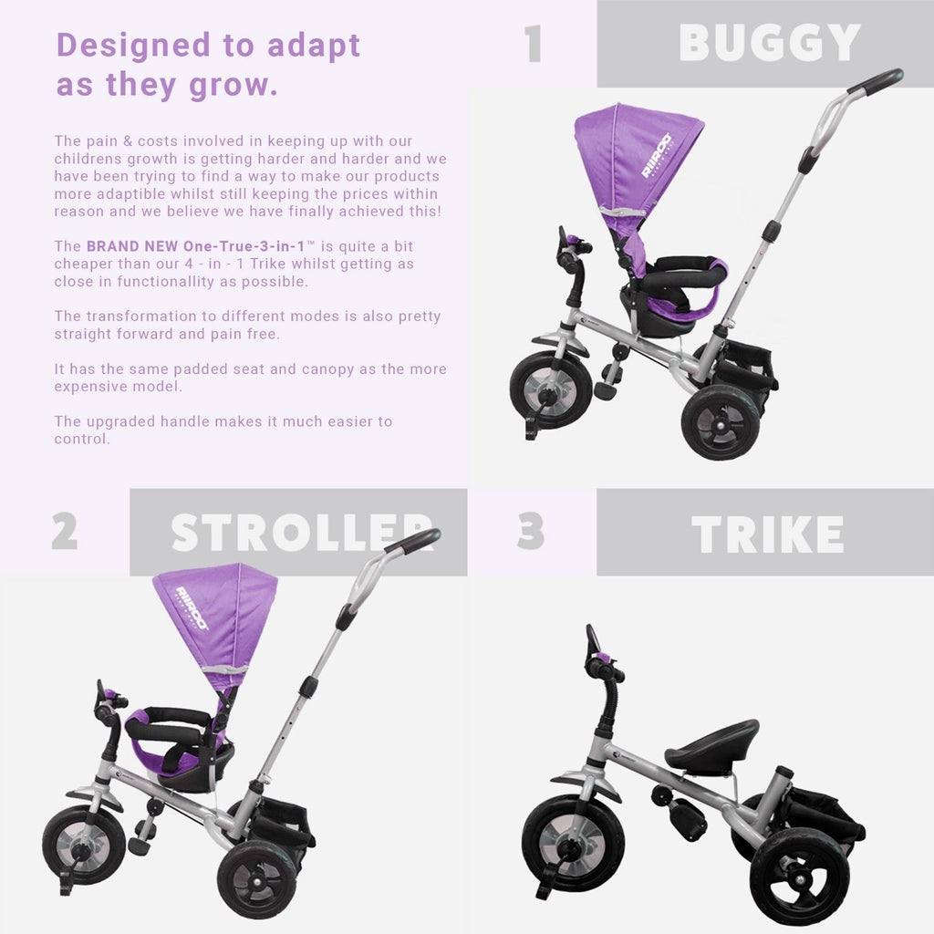 3 Wheel Trike For Toddlers Ride On Buggy Handle Bar 3 In 1 RiiRoo