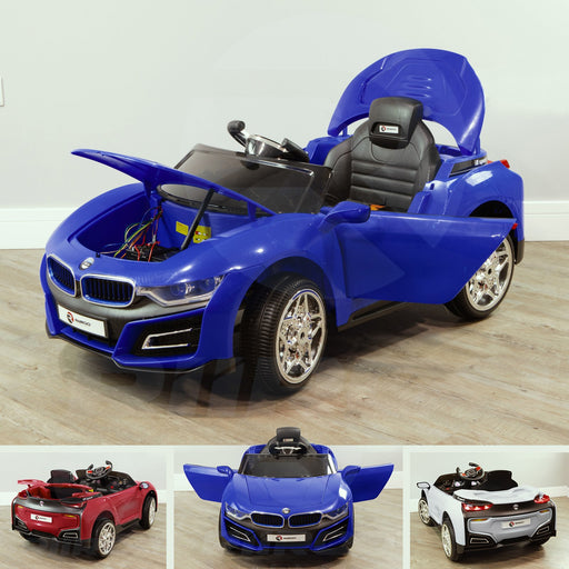 RiiRoo BMW i8 Style Ride On Car - 12V 2WD Blue