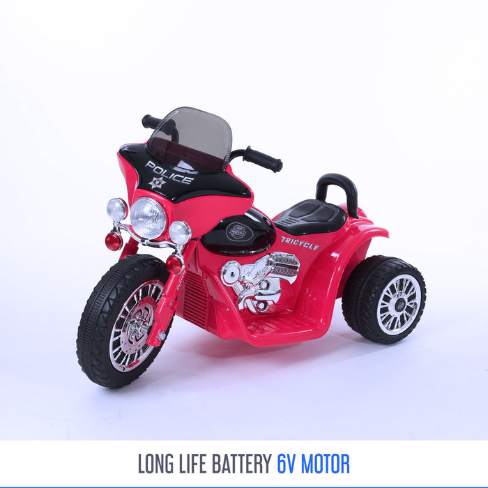 RiiRoo Harley Style Police Ride On Motorbike/Trike - 6V