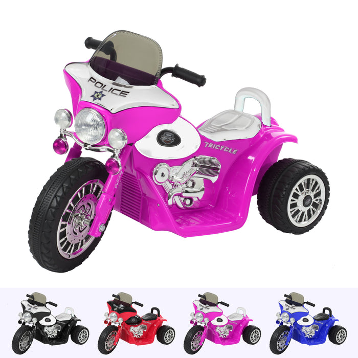 RiiRoo Harley Style Police Ride On Motorbike/Trike - 6V Pink