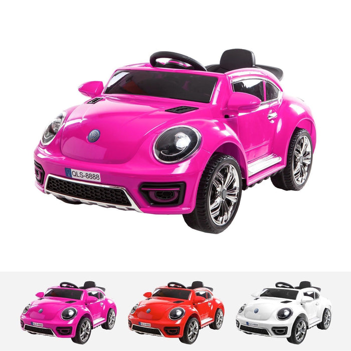 RiiRoo Kids VW Beetle Style Ride on Car - 12v Battery Pink