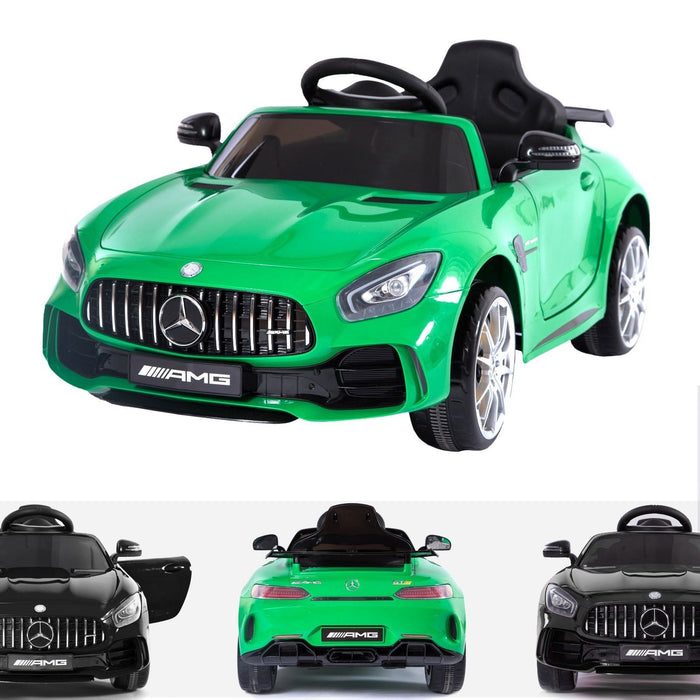 RiiRoo Mercedes Benz AMG GT R Ride On Car in green and black