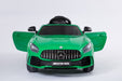 RiiRoo Mercedes Benz AMG GT R Ride On Car in green with doors open