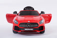 RiiRoo Mercedes Benz AMG GT R Ride On Car in red with doors open