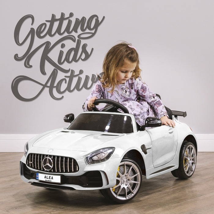 RiiRoo Mercedes Benz AMG GT R Ride On Car in white