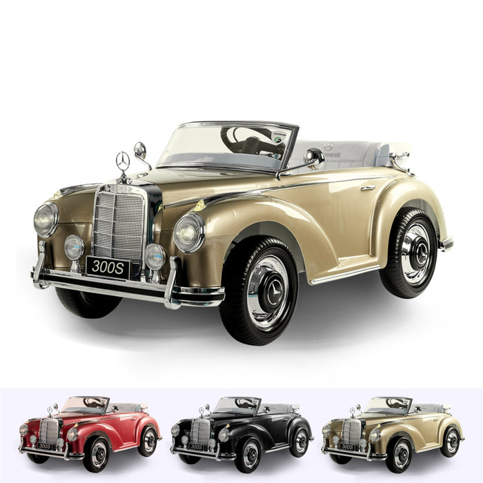 RiiRoo Mercedes Benz Classic 300S Ride on Car- 12V 2WD Beige