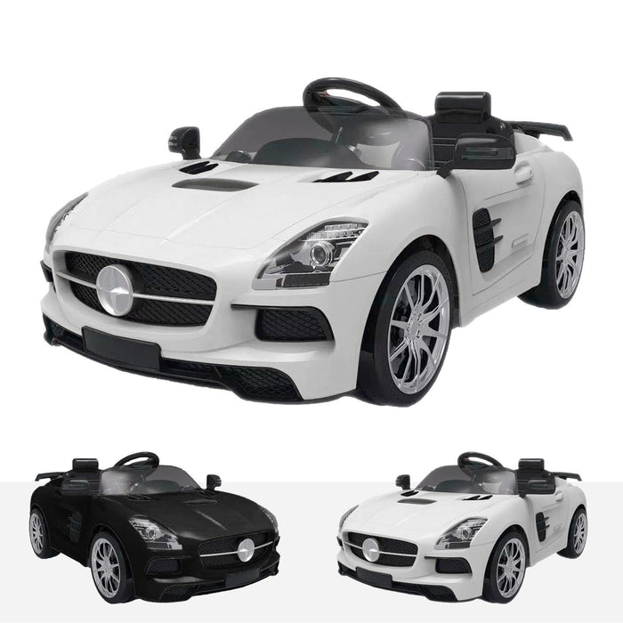 RiiRoo Mercedes SLS Style Ride On Car in black and white White