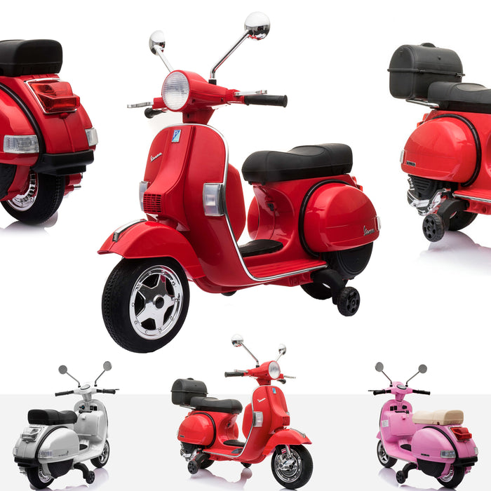 RiiRoo Vespa Licensed PX150 12V Kids Electric Ride On Battery Powered Motorbike Red