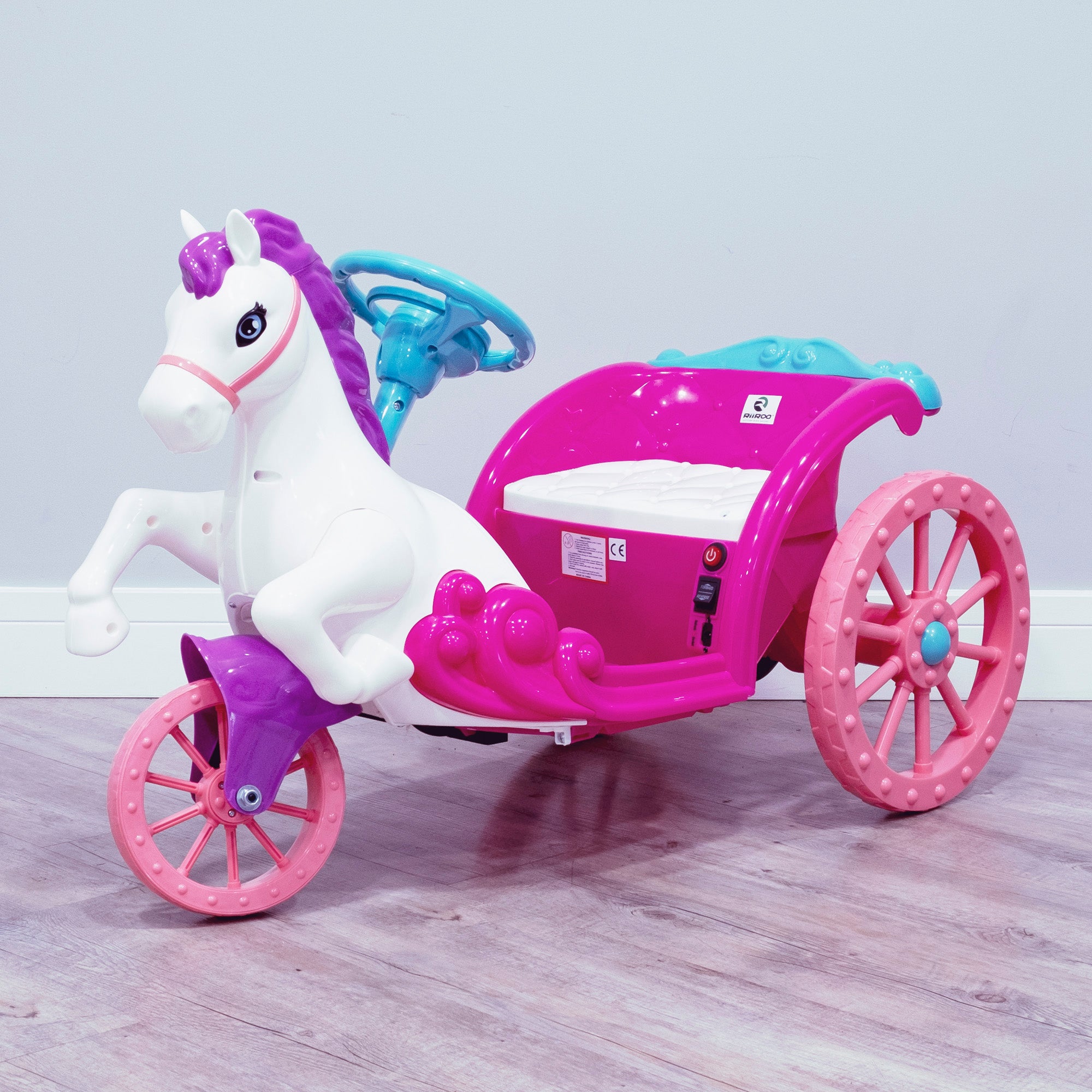 Unicorn Ride On Princess Carriage In Pink RiiRoo