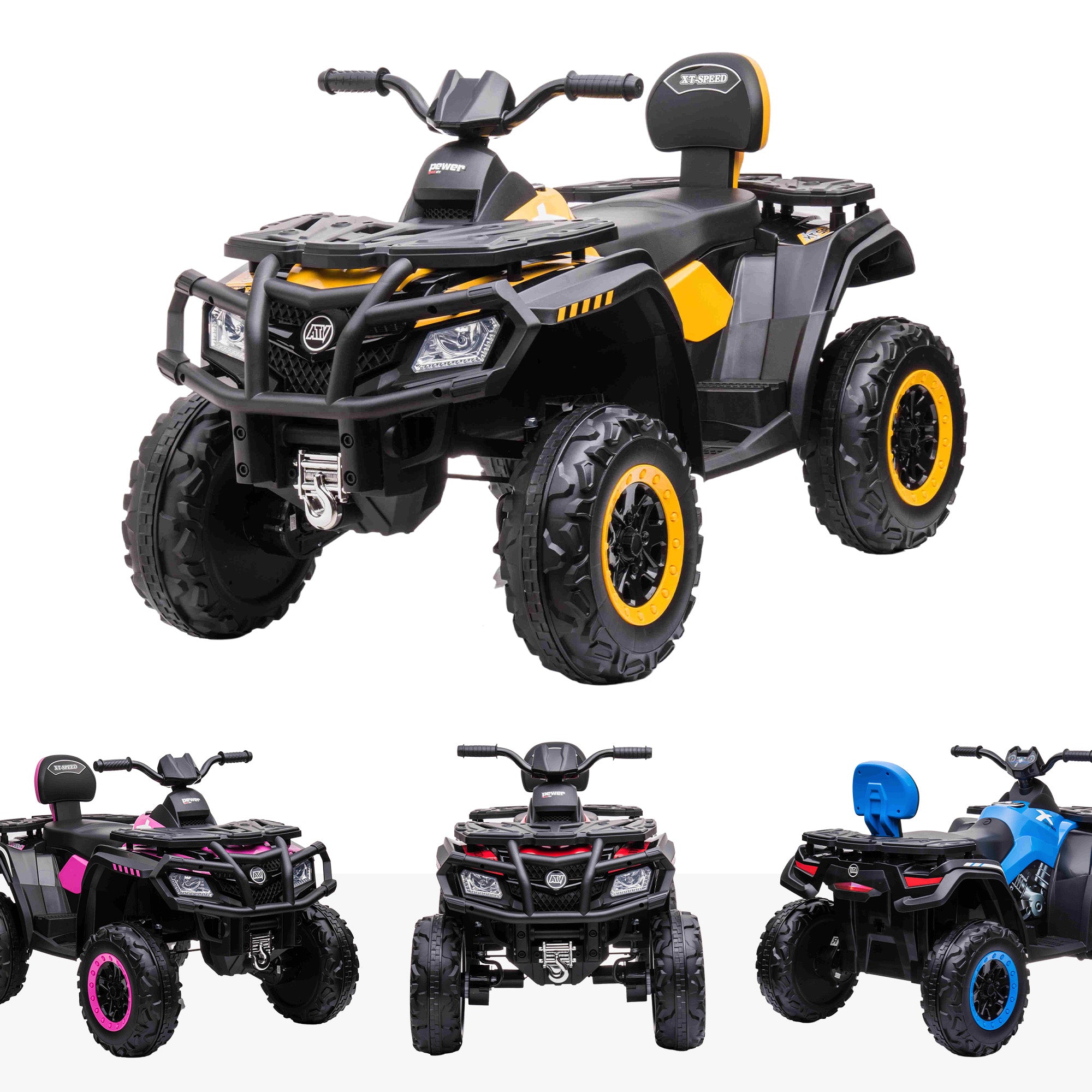 24V RiiRoo Fortress Kids 4WD Battery Electric Quad ATV Ride On