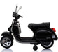 vespa px150 12v ride on black 1 licensed kids electric scooter battery powered motorbike